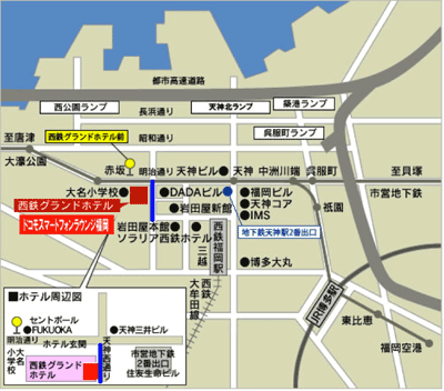 ドコモスマートフォンラウンジ福岡　地図