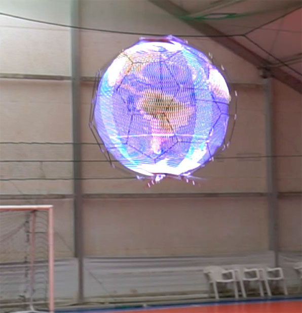 NTT DOCOMO's Spherical Drone Display In flight