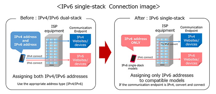 IPv6 single-stack Connection image