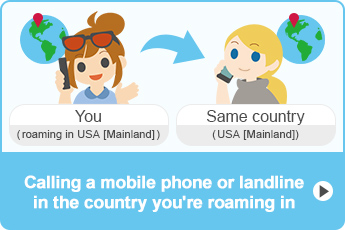 Calling a mobile phone or landline in the country you're roaming in