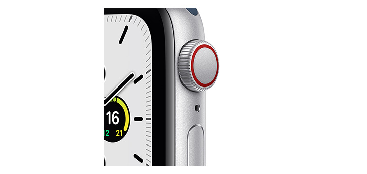 Apple Watch SE 40mm シルバーアルミニウムケースとアビスブルースポーツバンド