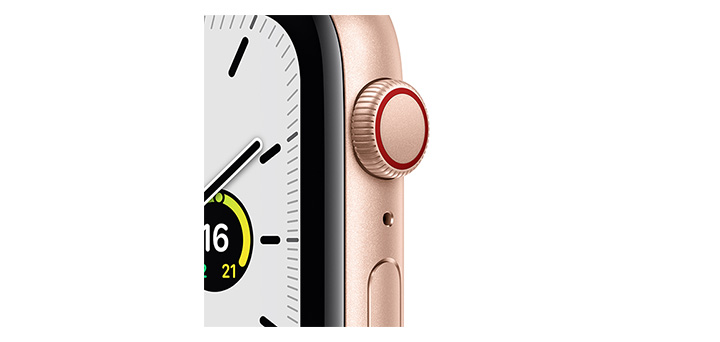 Apple Watch SE 44mm ゴールドアルミニウムケースとスターライトスポーツバンド