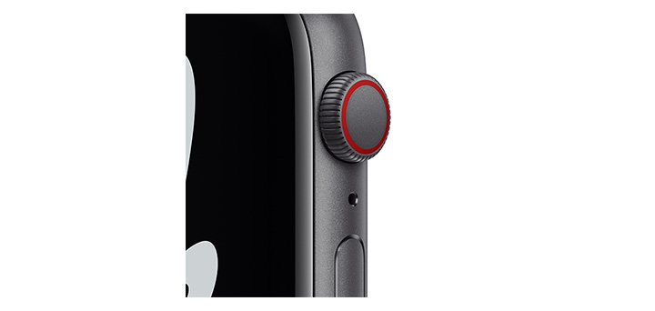 Apple Watch Nike SE 44mm スペースグレイアルミニウムケースとアンスラサイト／ブラックNikeスポーツバンド