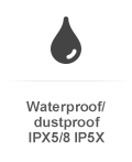 Waterproof/dustproof IPX5/8 IP5X
