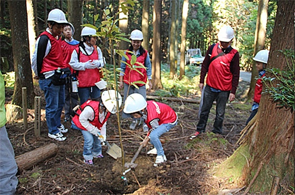 「ドコモ桜番所の森」森林整備活動の様子